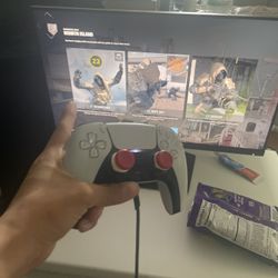 PS5 White Controller Wit Red Control Freaks