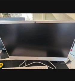 HP computer with keyboard white