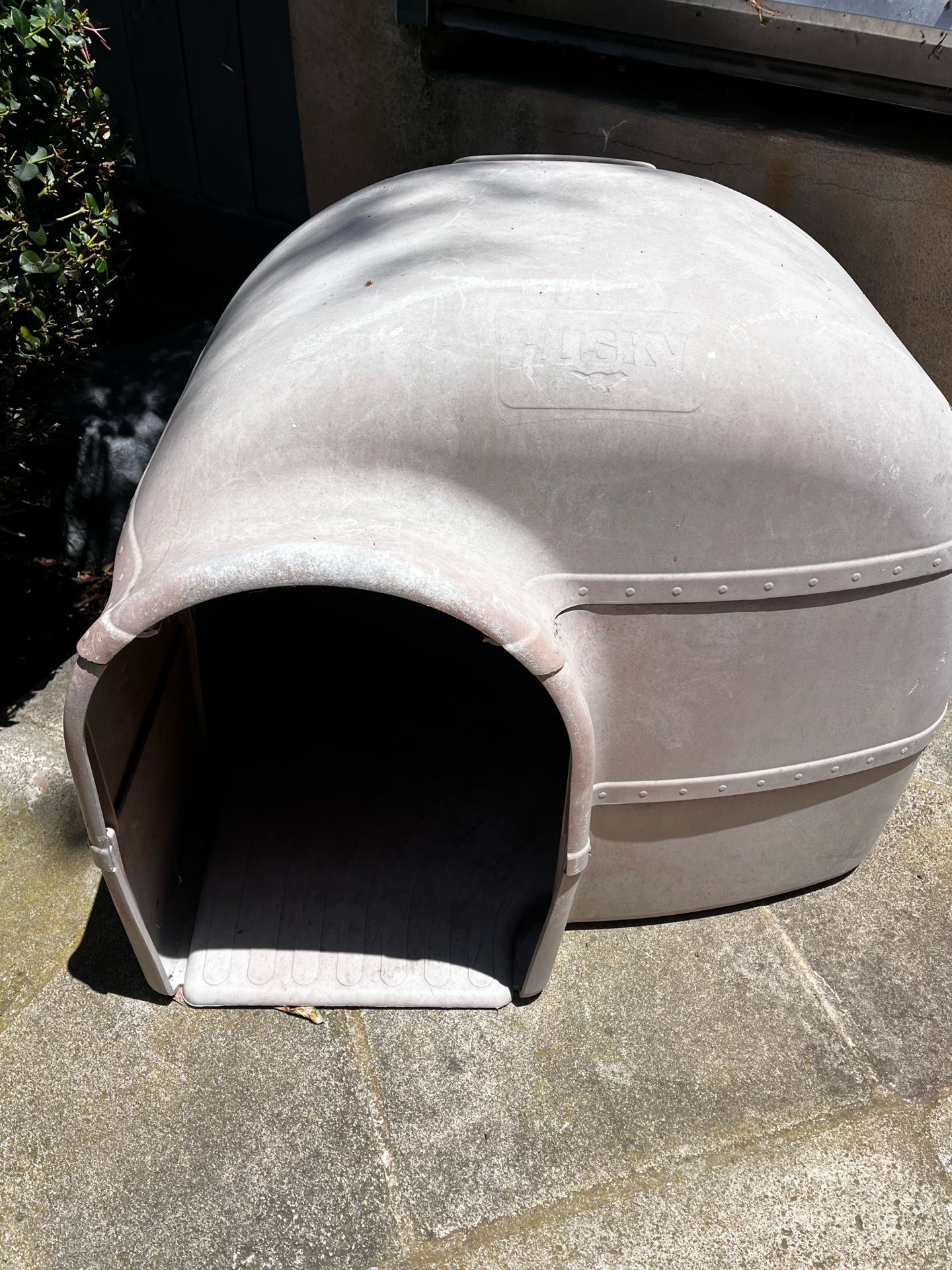 Free Husky doghouse and elevated dog bed
