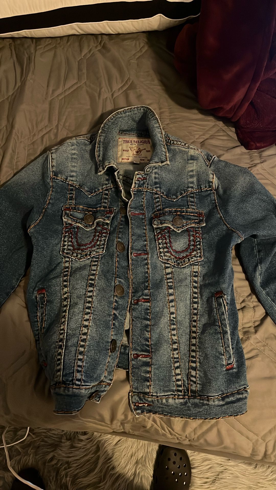 True Religion Red Stitch Denim Jacket