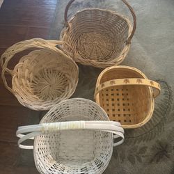 4 Easter Vinyl Baskets Various Size/colors 