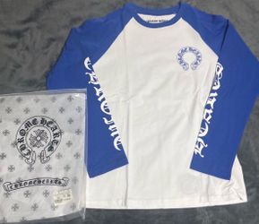 Blue and white chrome hearts long sleeve shirt