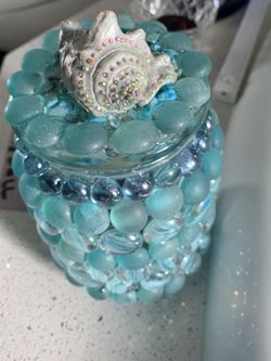 Beachy Mosaic Jar Plus Other Items I Am Working On