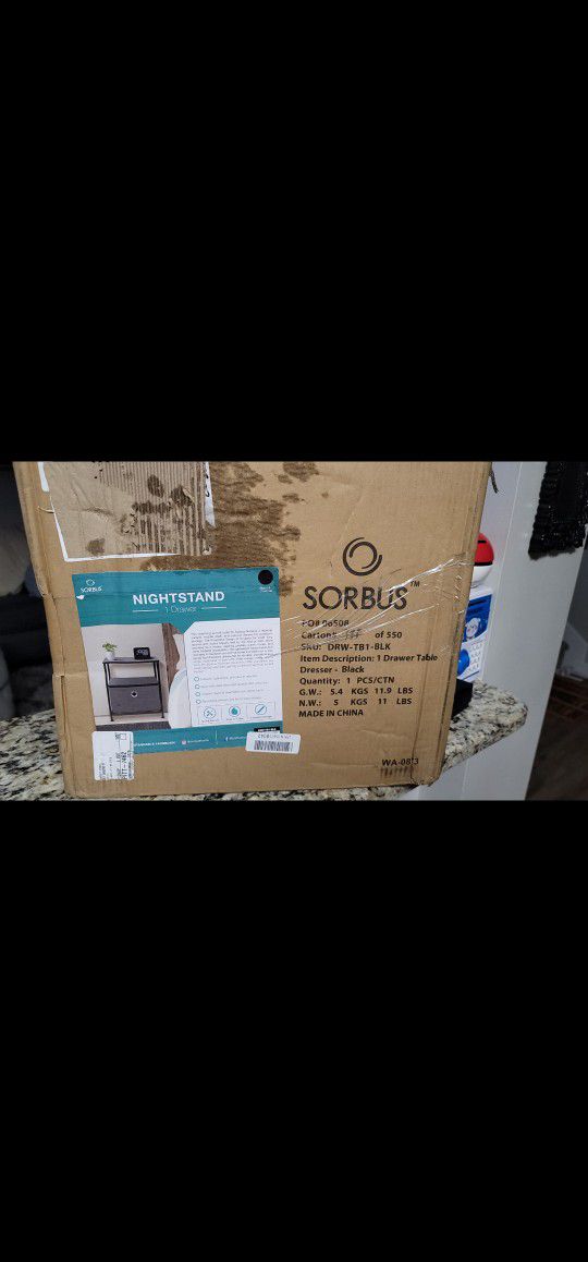 Sorbus Nightstand 1-Drawer Shelf Storage- Bedside Furniture & Accent End
