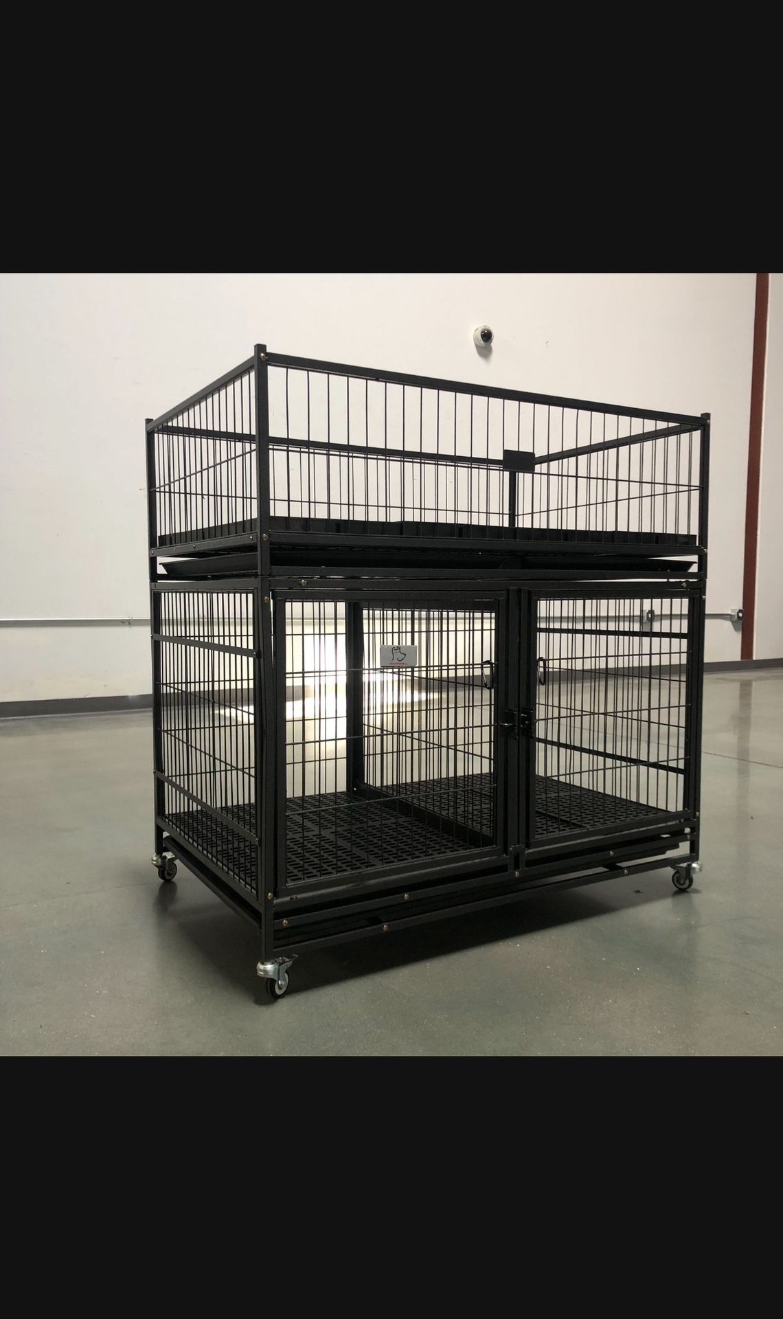 Dog Pet Cage Kennel Size 43” With Divider And Whelping Top New In - Main Image