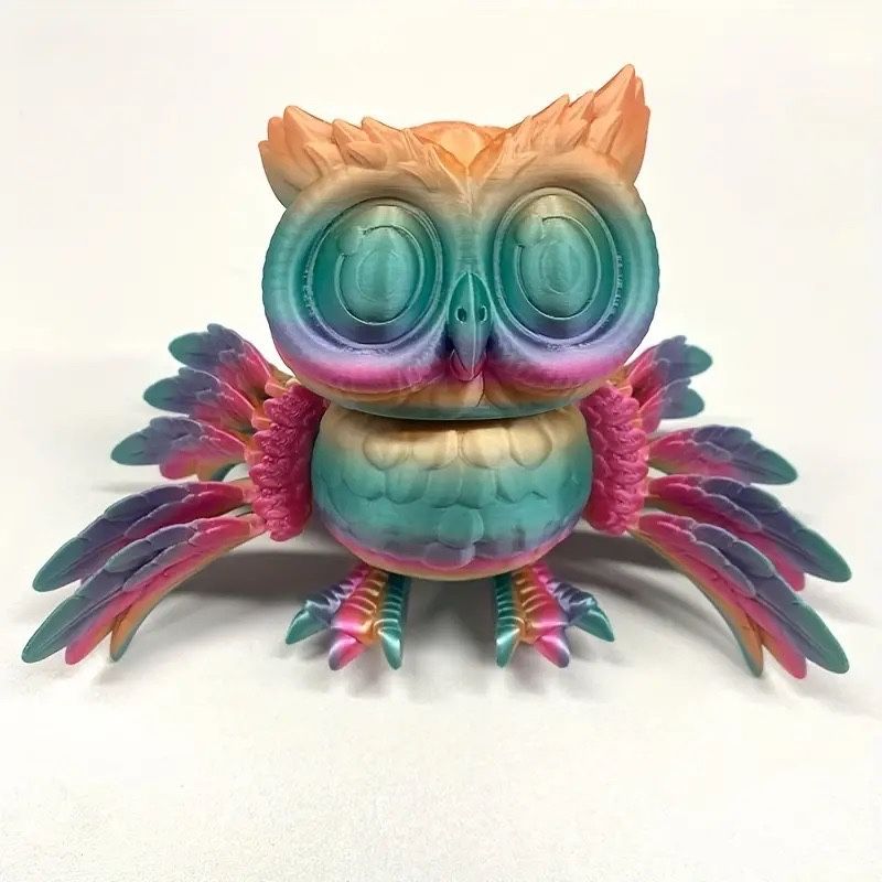 3D Printed Posable Owl with Random Gradient Color