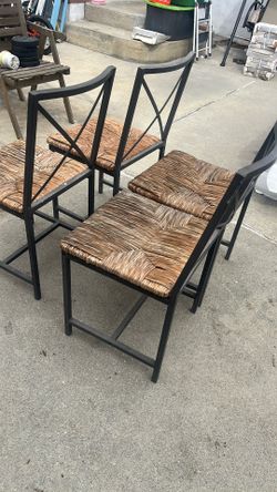 Metal And Wicker Chairs