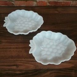 VINTAGE (2) MILK GLASS:  Mid-Century Indiana  Excellent Cond.