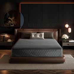 Queen Size Medium Firm 10 in. Cool Gel Memory Foam Hybrid Mattress with CertiPUR-US, SGS and OEKO-TEX