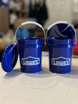 Lowe's Mini Bucket 0.5-Quart BPA-Free Polypropylene With Lid Lot of 2 New 