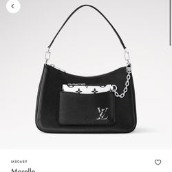 Louis Vuitton Black Marelle Shoulder Bag with Silver Hardware