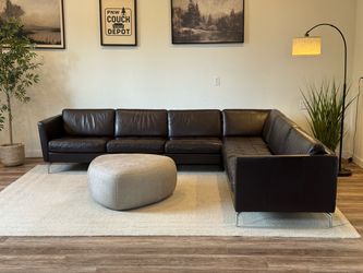Boconcept Nordic leather sectional couch with ottoman delivery available