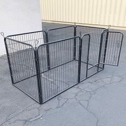 (Brand New) $85 Heavy Duty 6-Panel Dog Playpen, Each Panel 32” Tall X 32” Wide Pet Exercise Fence Crate Kennel Gate