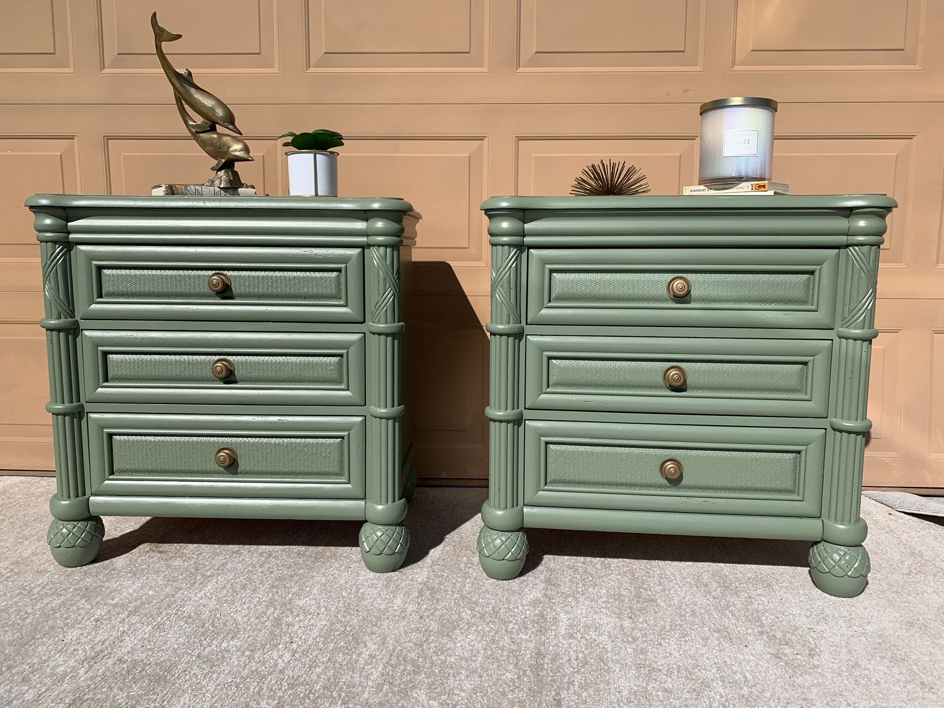 Pair Of Solid Wood Tommy Bahama Style Nightstands Free Delivery for