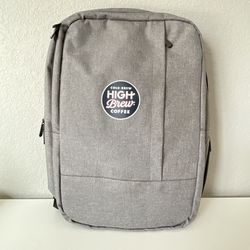 High Brew Coffee Laptop Backpack Gym Travel School Bag Gray Black 17.5x13’’ NWOT