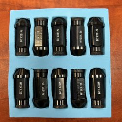 20 Pcs Black Aluminum Tuner Wheel Lug Nuts 12x1.5 12x1.25