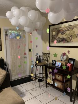 Birthday celebration event cloud balloon with colorful rainbow can customize