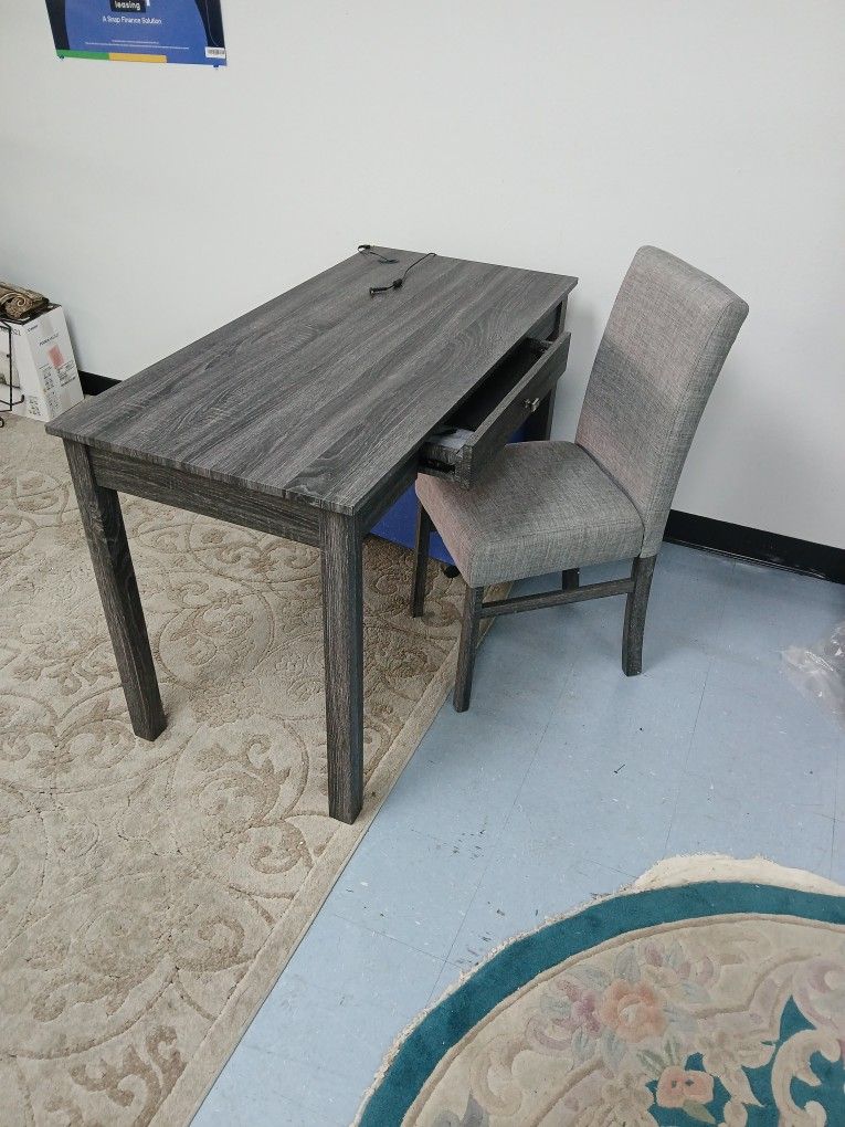 Grey Desk + Chair