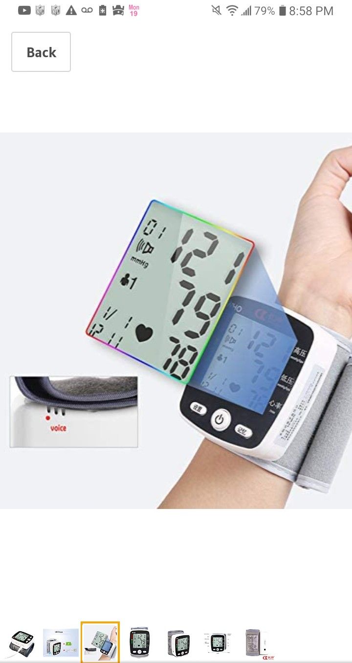Factory Sealed Wrist Blood Pressure Monitor Tonometer LCD Digital Display Automatic
