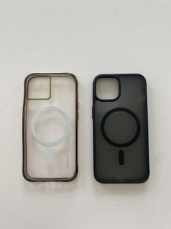 2 iPhone 14 Cases (Black + Transparent)