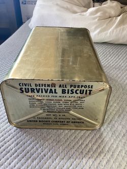 Collectible, Unopened, Civil Defense All Purpose Survival Biscuit Tin 1962