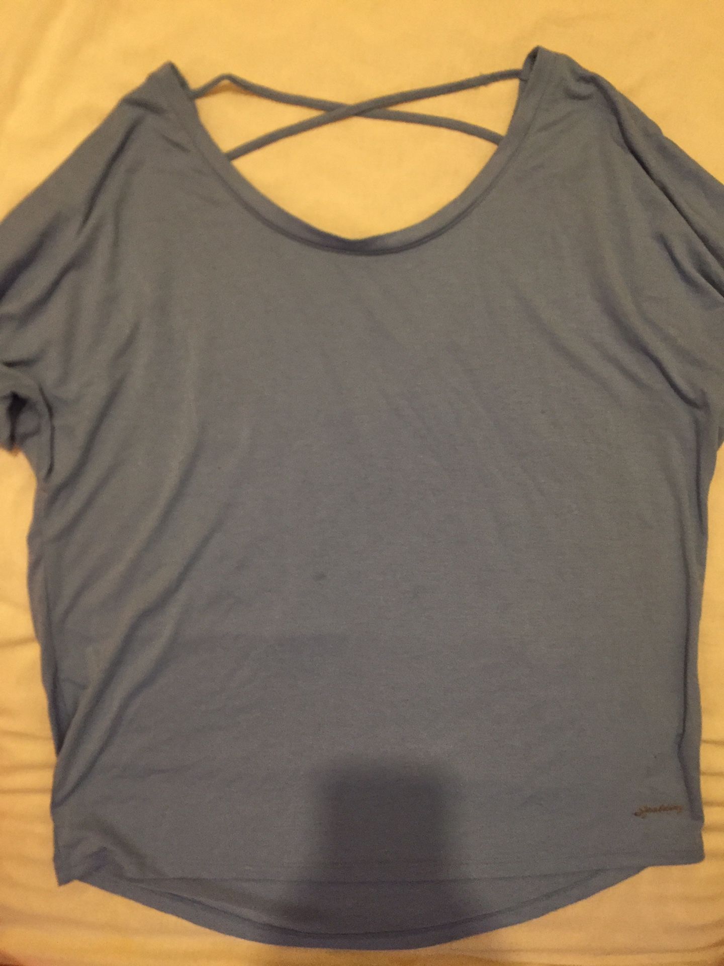 Blue Size Medium Shirt Cross Back