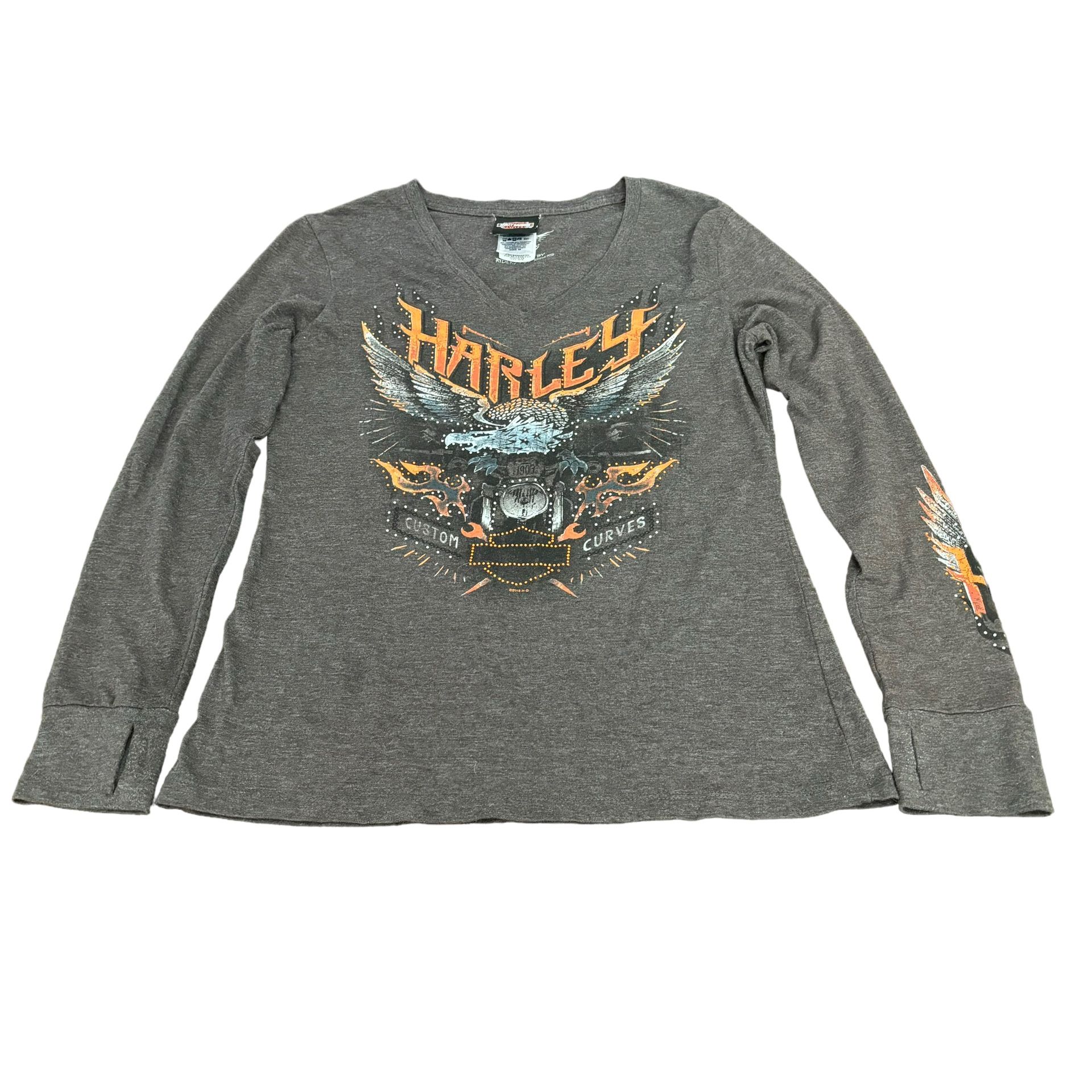 Harley Davidson Grey Women’s Long sleeve Shirt 