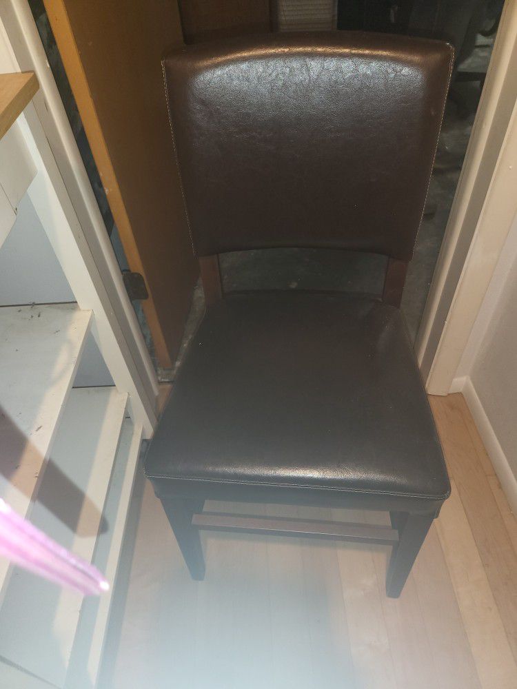 Two Brown Leather Chairs $40