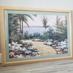 Beautiful Picture Print (Floral Breeze by Diane Romanello) in Solid Wood Frame 42" x 31"