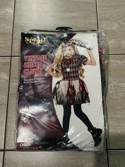 Vintage Circus Clown Girls Costume Medium 8-10