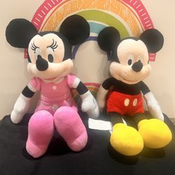 DISNEY MICKEY & MINIR 9 INCH SOFT PLUSH SET