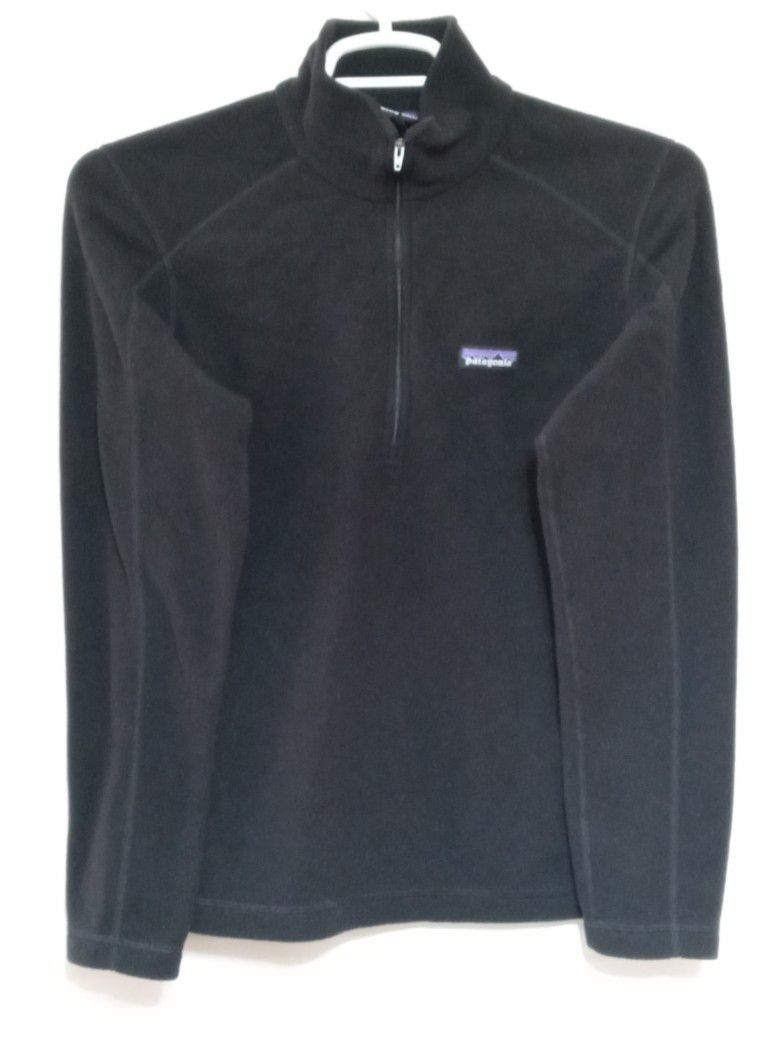 Patagonia 1/4 Zip Pullover Polyester Sweater Size Large Work Wear, Black, RN 51884. Condition is "Pre-owned". Shipped with USPS Priority Mail.
