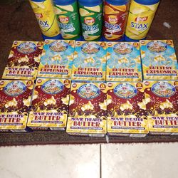 10 lays stax and buttery explosion and movie theater popcorn