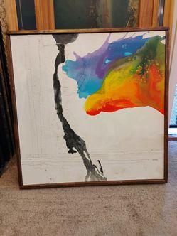 Original Charles Geeting Abstract Painting Hand-Signed Framed Expressionism