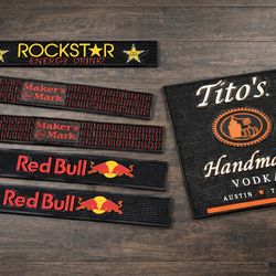 Bar mats bundle - Red Bull, Tito’s, Maker’s Mark, Rockstar