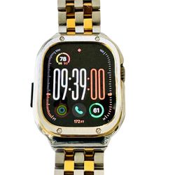Apple Watch Ultra 2 49mm  Bluetooth/GPS W/2 Tone Stainless Steel large Band.. Please See More Details