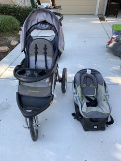 Baby Trend jogger w/ car seat & base