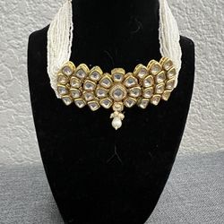 Beaded Kundan Choker Necklace 