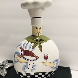 Vintage Baum Brothers Style-Eyes Jolly Gourmet Collection Oil & Vinegar Carafe