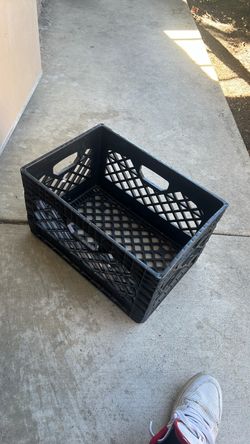 Storage bin, crate and 2 large boxes