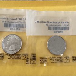 2020-D And P Uncirculated American Samoa Quarter  (Corona Virus