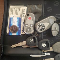  OEM Acura Remote Key Fob Set & Blank Transponder Keys - Memory 1 & 2