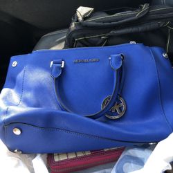 Blue Michael Kors Purse 