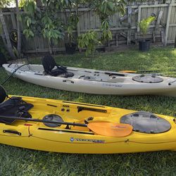 Two fishing kayaks