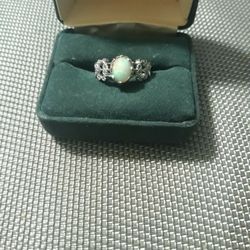 Genuine Ethiopian Opal Ring Sz 7 Sterling Silver 0.83 Carat