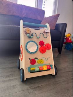 Wooden baby toddler activity walker