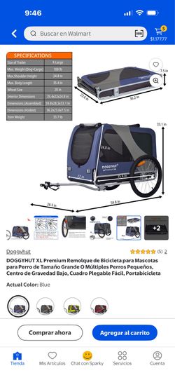 DOGGYHUT XL premium bicycle trailer for transporting large or multiple pets. Low center of gravity, foldable frame for easy bicycle attachment.