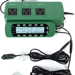 REPTI ZOO Reptile Digital Thermometer Hygrometer Controller for Reptile Tank Water Terrarium Waterproof Reptile Timer with Thermostat Controller Light