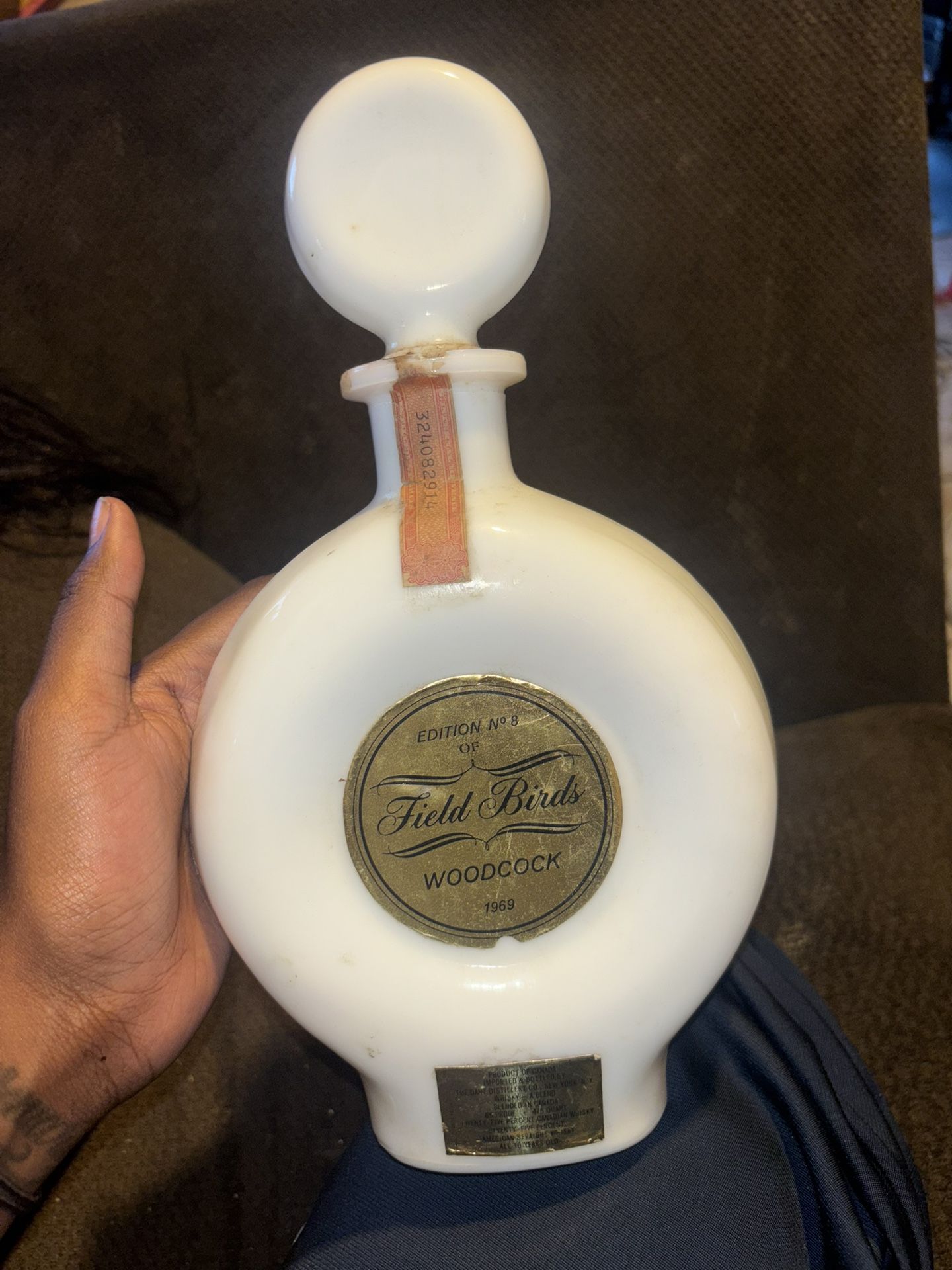 EMPTY Quail Jim Bean Bottle