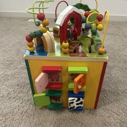 Battat Farm Themed Wooden Activity Cube
